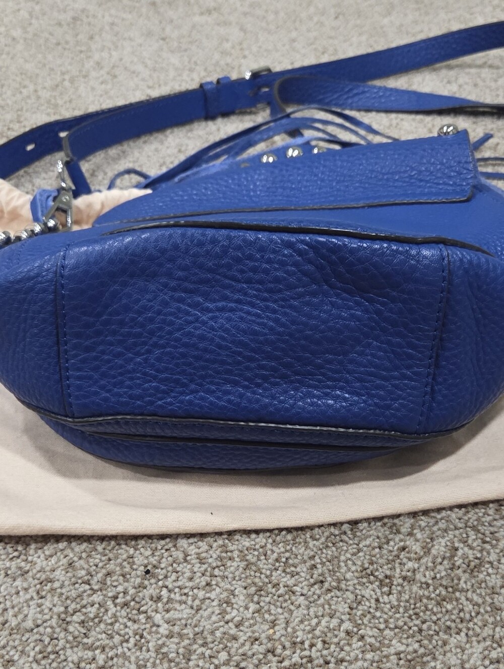 Rebecca Minkoff Royal Blue Pebbled Leather Unli Ed Saddle Bag. - Picture 8 of 8